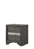 Traditional 2 Drawers Nightstand made with Wood in Gray 808857668363