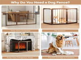 63" x 30" Brown Wooden Pet Fence 53879509
