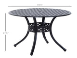 Black 33 Inch Outdoor Bistro Table for Poolside Dining, Round Patio Table with Umbrella Hole 42137361