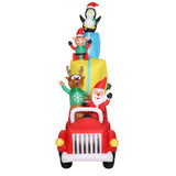 12ft 24W 12pcs LED Lights Santa Claus Driving With Gifts Garden Santa Claus Decoration 50584439