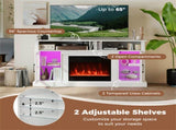 58" TV Stand with RGB Fireplace White- Smart App Remote Control, 4777 BTU Heater 79078321