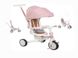 Pink 7-in-1 Toddler Tricycle Stroller for 1-5 Years Old, Adjustable Push Handle, Rotatable Seat, 03510284