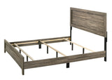 Grey Finish Fabric 1pc King Size Panel Bed Beautiful Wooden Bedroom Furniture Contemporary Style B011P174711