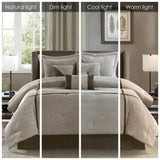 7 Piece Micro Corduroy Comforter Set Taupe Queen B03596929