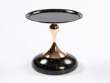 Mermaid Tail End Coffee Table Round Side Table, Modern Metal Pedestal Table, Minimalist Accent Table W2664P232839