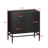 31.50" Modern 2 Door Wooden Storage Cabinet Accent Cabinet with Metal Leg Featuring Two-tier W1435P206312
