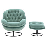 Accent chair TV Chair Living room Chair with Ottoman-TEAL W676P232281