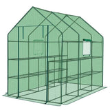 Large Walk-in Greenhouse with PE Cover & Side Windows, 12-Shelf Indoor Outdoor Portable Greenhouse 56817319