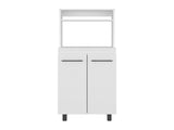 Enderlin Microwave Stand with 3 Shelves, 2 Doors, 4 legs and Cabinet, White B097P474297