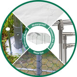 Large Chicken Coop Metal Chicken Run with Waterproof and Anti-UV Cover, Dome Shaped Walk-in Fence W2505P171905