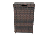 With Top Cover Iron Frame Rattan Trash Can Brown Gradient 87596867