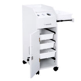 Hair Salon Storage Cart with Wheels & 3 Hair Dryer Holders & 4 Drawers & Lock & 2 Keys, Hairdressing 65337402