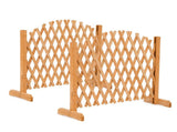 Set of 2 Retractable Arched Wooden Fences 205 x 33.5 x 80 cm Teak Finish Fir Wood 48778453