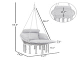 Hanging Hammock Swing Chair with Large Cushion, Steel Frame, Indoor Outdoor, 265 lb Capacity 73995872