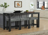 59 Inch Bar, Dining, Sofa with Power Outlet, 3 Upholstered Stools, 4 Piece Bar 64149332