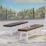 Outdoor Carlisle Benches, Sandblasted Dark Brown White 54562.00SBRN