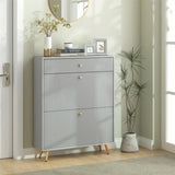 Gray shoe cabinet with adjustable shoe rack 17428289