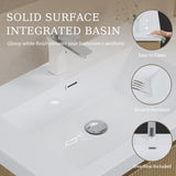 60'' Floating Bathroom Vanity Sink Combo, Modern Wall-Mounted Striped Bathroom Storage Cabinet W1573P265204