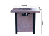 25" H Outdoor Patio Propane Gas Fire Pit Table - 50,000 BTU High-temperature-resistant carving W2691P231711