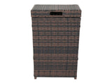With Top Cover Iron Frame Rattan Trash Can Brown Gradient 79503488