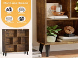 Wooden Cube Bookshelf, Open 3-Tier Bookcase with Legs, Freestanding Bookshelves Storage Organizer 57399162