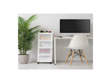 4-Drawer Narrow Plastic Storage Drawer Cart with Organizer Top, White 97508809