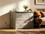 () 3-Drawer Cabinet with Electric Drawers Particleboard Bedside Table with 29446881