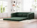 71" 2-in-1 Pull Out Foldable Loveseat Sofa Bed with Armrest & Backrest Pillows, Convertible Chenille W3118P388901