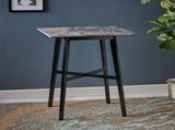 Modern Bar Height 42" Dining Table, Rubberwood Legs and Laminate Table Top, Paladina Marble Finish, 65503.00