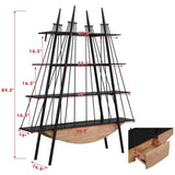 Sailboat-Inspired Bookshelf, 70.87 inch Industrial 4-Tier Open Storage Shelf with Drawer, Wooden & W2317P253500