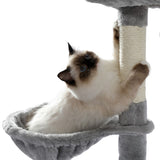 ZNTS Multi-functional Cat Tree Tower with Sisal Scratching Post, 2 Cozy Condos, Top Perch, Hammock, 58860018