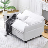 65.74-inch beige letter striped fabric multi-functional sofa bed, suitable for bedrooms and living W3371P311471
