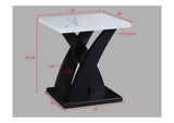 Modern White Black 3-Piece Cocktail Set Faux Marble Table Top Table and Two Matching End Tables B011P244310