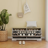 Shoe Storage Bench with 2 Flip Drawers and Adjustable Shelf for Entryway, Hallway, Bedroom-Antique W1120P290636