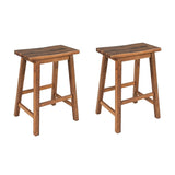 ZNTS TOPMAX Farmhouse Rustic 2-piece Counter Height Wood Kitchen Dining Stools for Small Places, Walnut WF285473AAD