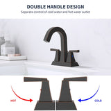 Bathroom Sink Faucet Oil Rubbed Bronze 2-Handle 4 Inch Center-Set Bathroom Sink Faucet, Sink Drain T3177P277480