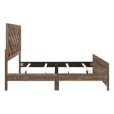 Rustic Brown Finish Contemporary Full Size Panel Bed Wooden Bedroom Furniture 1pc, Bed in a Box B011P250472