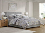 5 Piece Cotton Duvet Cover Set Grey King B035129117