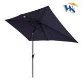 10 x 6.5t Rectangular Patio Solar LED Lighted Outdoor Umbrellas with Crank and Push Button Tilt for W65638632