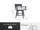 Modern Outdoor 2-Piece Swivel Bar Chairs Aluminum Frame with Ember Black, 360&deg Swivel, Ergonomic 55936866