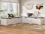 3-Piece L-Shaped Multi-Functional Storage Bench with Cushion, serving as a kitchen corner bench, toy 79767688
