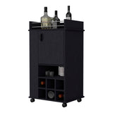 Farson Bar Cart with 2-Side Shelf, 6-Built In Wine Rack and Casters B128P176137