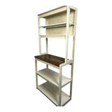 31.50" White and Rustic Brown color 5-Tier Bakers Rack for Kitchen with Storage, Coffee Bar, Kitchen W1412P230431