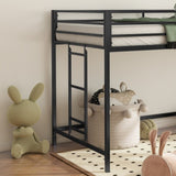 Adam sturdy junior twin loft bed black for kids, space saving, Loft Bed with easy climbing Ladder B083P168426