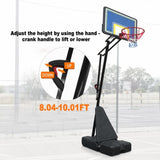 Portable Basketball Hoop for Youth Adults & Professional Match,Adjustable Height 8.04 ft to 10.01 W3297P297490