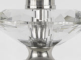 Diamond Torch 25.75" Contemporary Crystal Table Lamp in Clear K9 Crystal with Off-White Linen Shade B202P224008