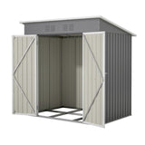 ZNTS 6'x4' Outdoor Metal Storage Shed for Garden Tools Lockable Door W2505P197225