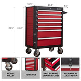 7-Drawer Rolling Tool Chest with Locking Wheels & Drawers, 18.5" D x 28" W x 39.5" H Mobile Tool W3037P309489