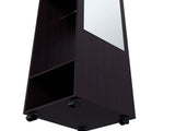Black 3-Shelf Wardrobe with Mirror and Open Storage B062P227647