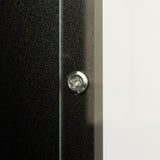 Black side cabinet with aluminum strip lamp,With large storage space W33140088